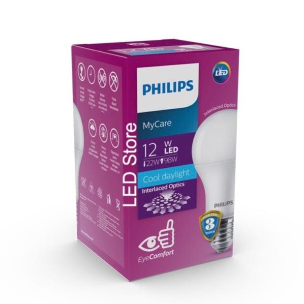 HJK Lampu Bohlam LED Philips 12 Watt Putih/Cool Day Light (12W 12Watt 12 W)