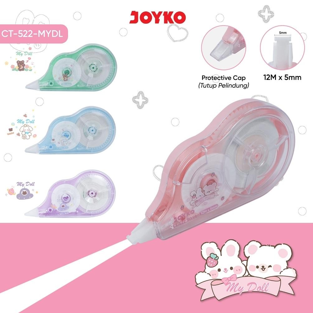 

RB 522 Tipex Kertas Correction Tape Pita Koreksi Joyko Pastel (12 pcs)