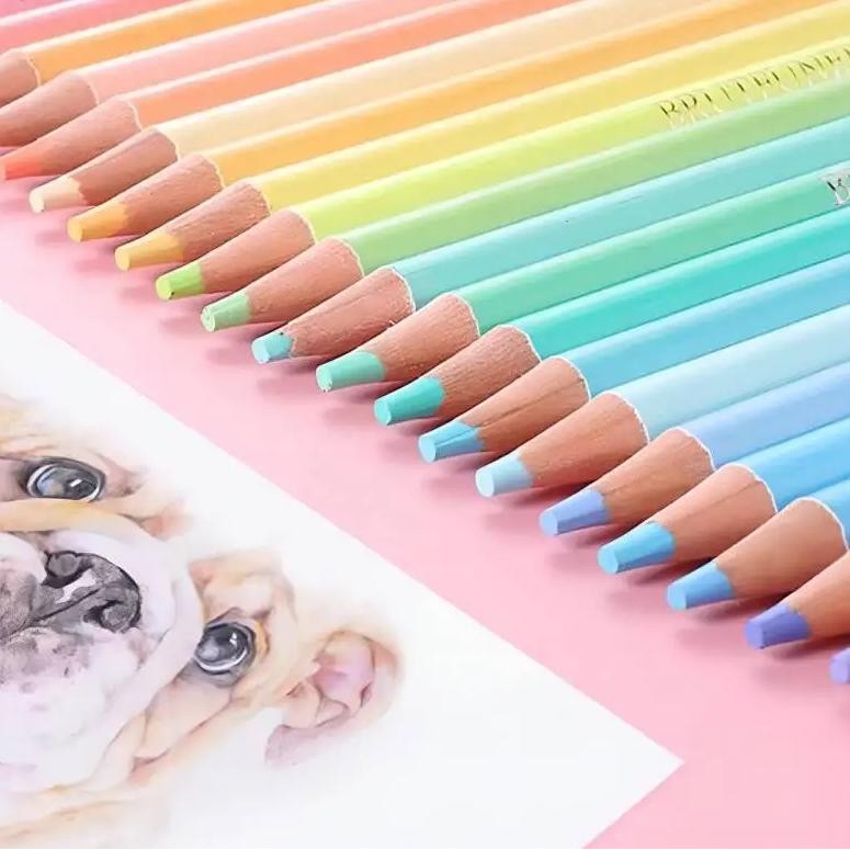 

Brutfuner 12/24Colors Set Makaron Color Pencils Sketching Wood Colored Pencils Painting For Student Artist Drawing Art Supplies