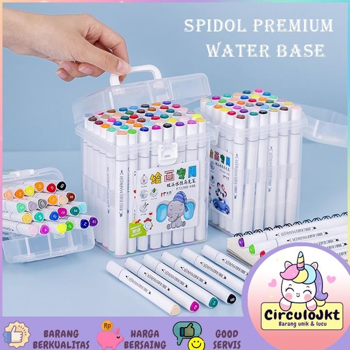 

RB SPIDOL WARNA SISWA SEKOLAH DASAR BERKEPALA DUA Set Spidol Universal Berkepala Dua Hadiah Ultah Anak