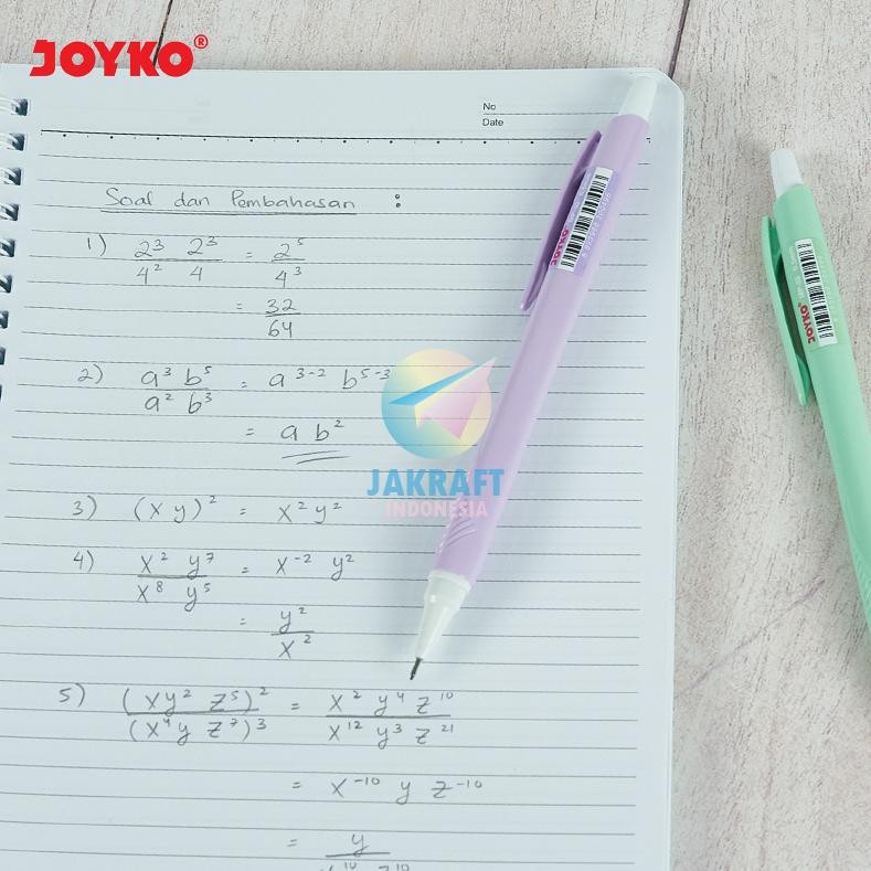 

RB (12 Pcs) Grosir Pensil Mekanik 2B JOYKO MP-52 Pastel Color 0.5 Mm Retractable Mechanical Pencil | Pack