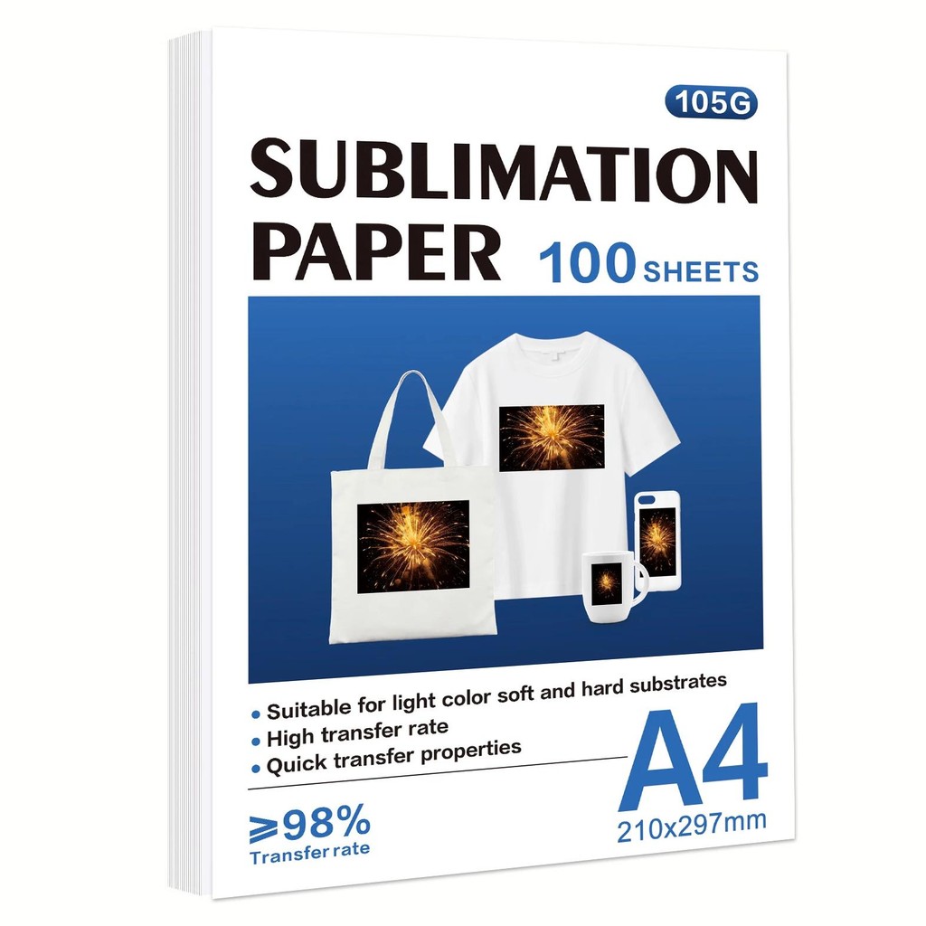 

Eshang Sublimation Paper A4 100 Sheets For Any Inkjet Printer Which Match Sublimation Ink 105G