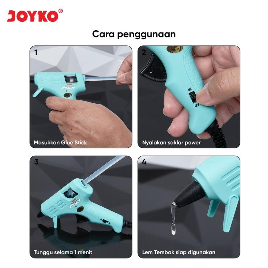 

Ad-3 Me41 Glue Gun Joyko Gg-854 Pastel Color / Lem Tembak Serba Guna 20Watt Hot Melt Glue Hemat