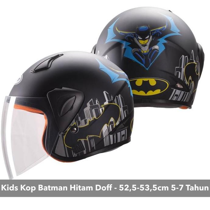 Helm Anak Lucu Motif Batman untuk Usia 2 hingga 7 Tahun - Perlindungan Kepala yang Aman dan Bergaya 