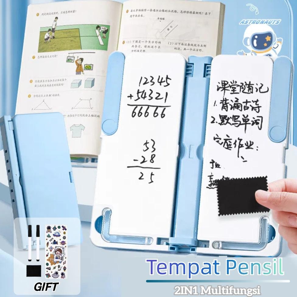 

Qw-45 Abanhappy Tempat Pensil 2In1 Multifungsi Pencil Case Book Holder Kotak Pensil Lipat Dengan Tatakan Buku Dan Papan Tulis Praktis Anak Sekolah