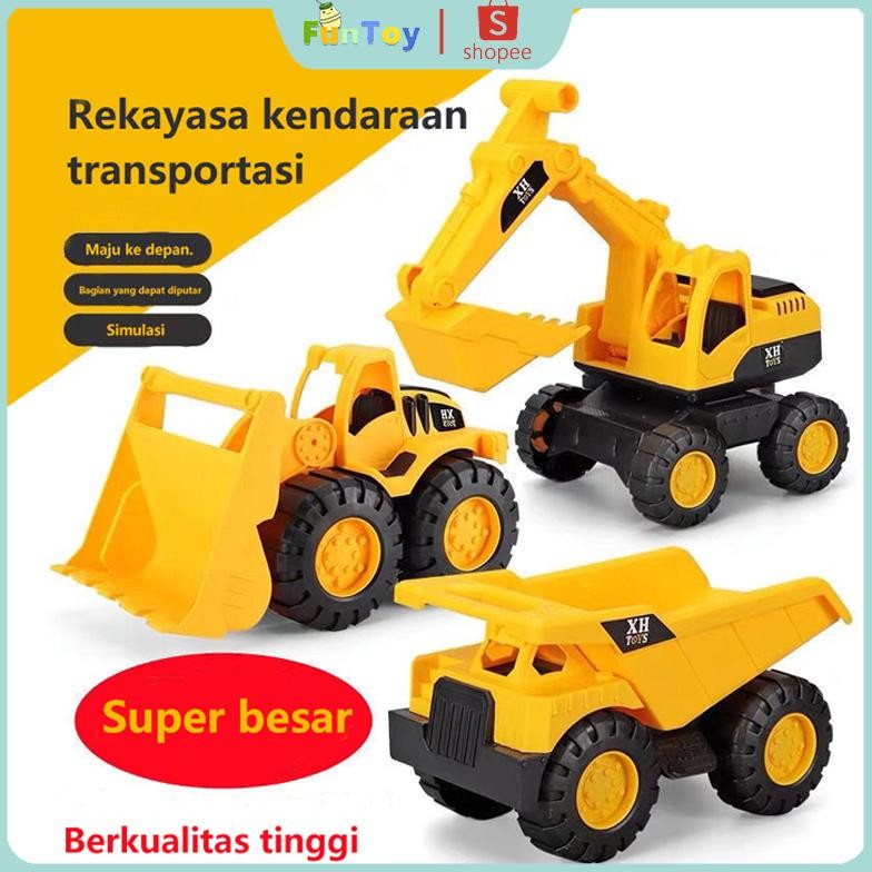 Besar Truk Mainan Teknik Dump Truck Truk Mainan Bulldozer Excavator Traktor Mobil Mainan Anak Laki-L