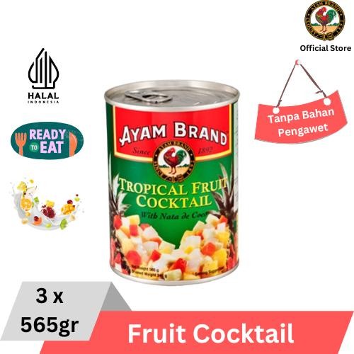 

NEW PRODUCT AYAM BRAND - COCKTAIL KOKTIL BUAH KALENG 3 PCS 565GR NATURES TOUCH.