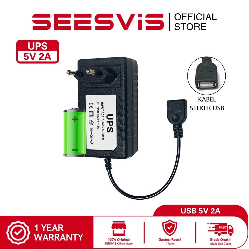 HJK SEESViS UPS Mini Adaptor Daya UPS 5V Adaptor Power Mini UPS CCTV Charger USB Cadangan Baterai Un
