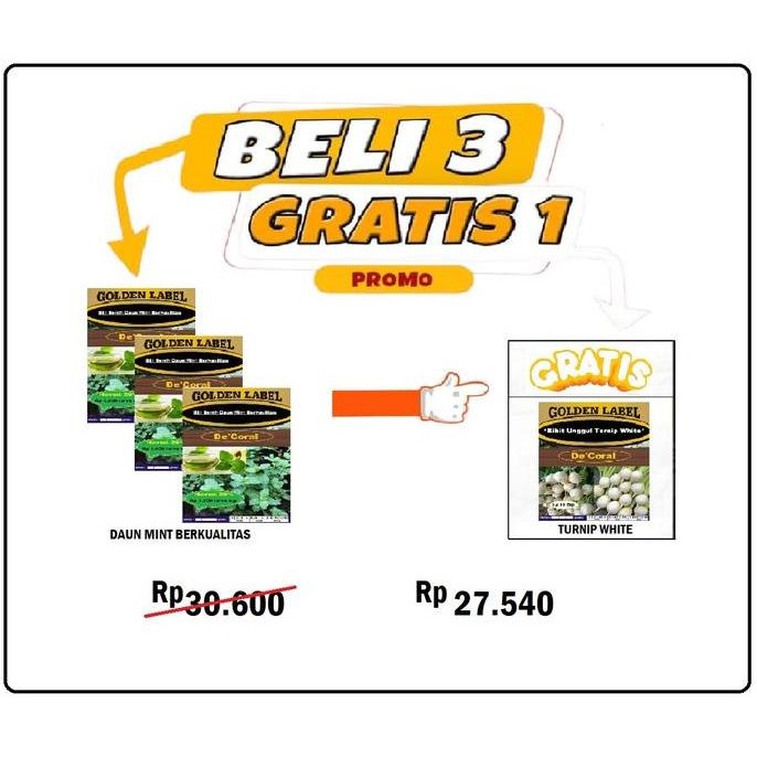 

Terlaris B3G1! Beli 3 Biji Benih Daun Mint Berkualitas | Bibit Daun Mint Gratis 1 Bibit Unggul Turnip White|Benih Turnip Putih|Sayuran Turnip|Lobak|Umbi