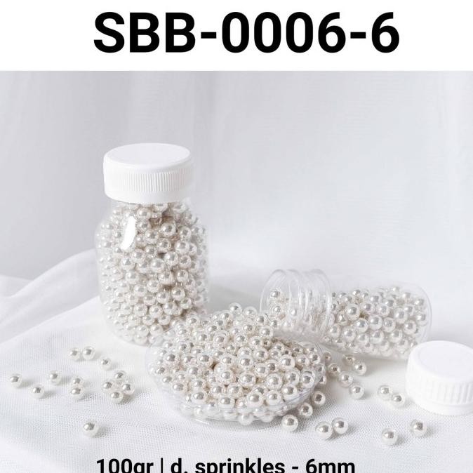 

Ready stock] SBB-0006-6 Sprinkles sprinkle sprinkel 100gr 100 gram mutiara silver