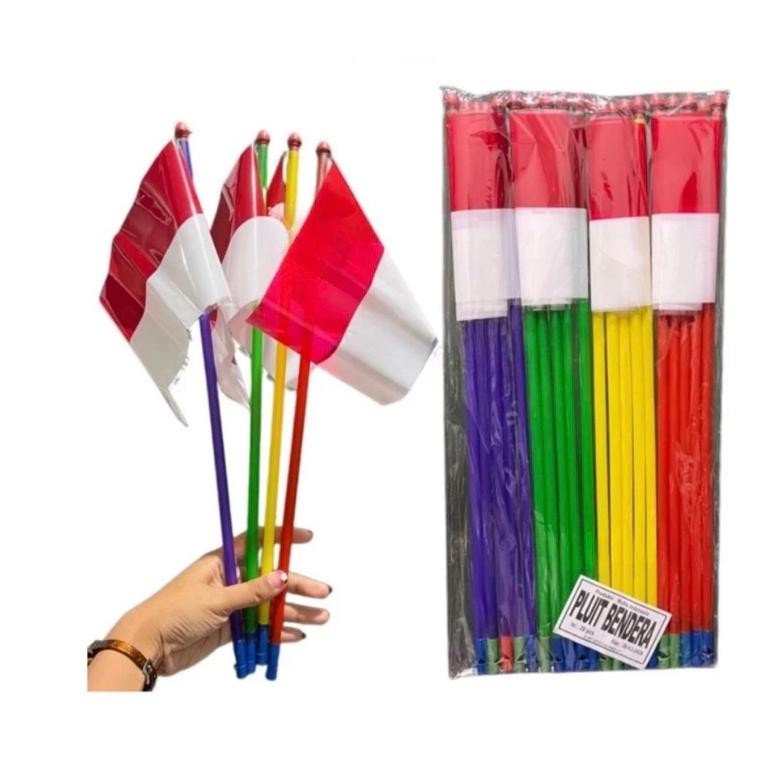 ''Terlaris" Bendera Merah Putih Gagang  20Pc / Bendera Plastik / Bendera Indonesia  / Mainan Murah