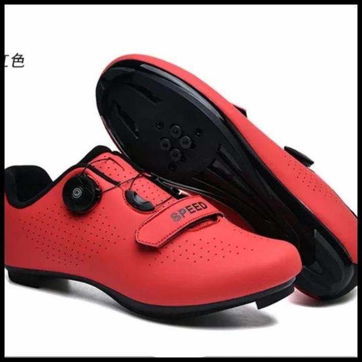 Speed Sepatu Sepeda Multi Cleat Roadbike Mtb Sepatu Gowes Cleat Merah