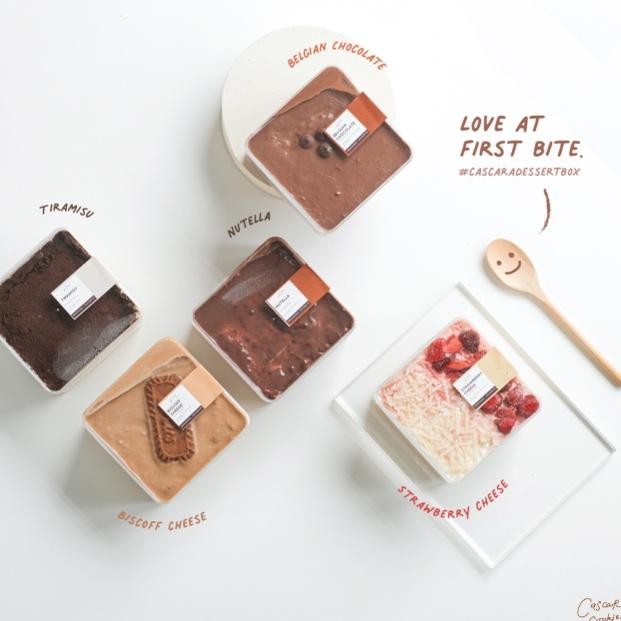 

NEW PRODUCT CASCARA COOKIES - DESSERT BOX BELGIAN CHOCO, TIRAMISU NUTELLA, STRAWBERRY CHEESE BISCOFF KUE PREMIUM NATURES TOUCH.