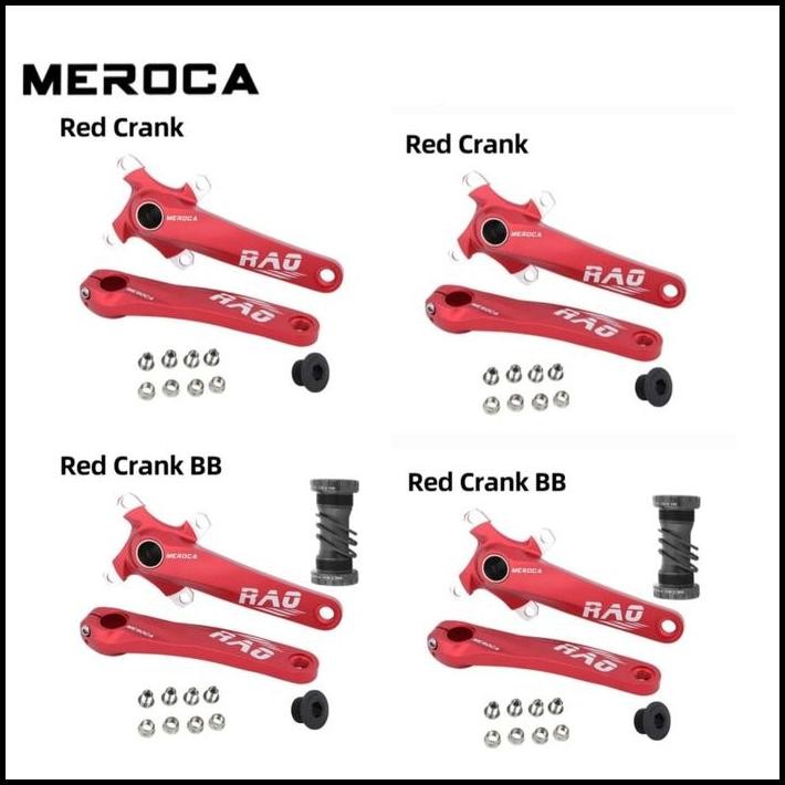 Meroca Rao Crankset Ht2 Bcd 104 Crank Set Hollowtech Sepeda Merah