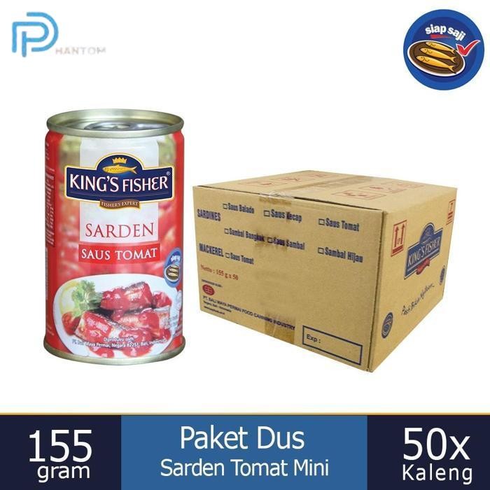 

BARU KTMSTORE PAKET 1 DUS 50PC KING'S FISHER SARDEN SAUS TOMAT MAKANAN KALENG 155G