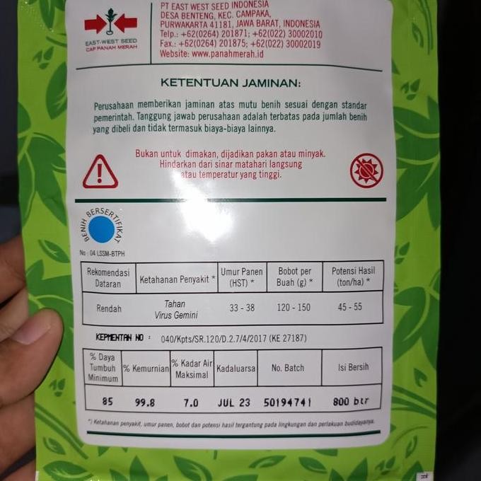 || BANANA / Benih Bibit Timun Lalap Etha 87 F1 800 Butir Original Cap Panah Merah ||~~~
