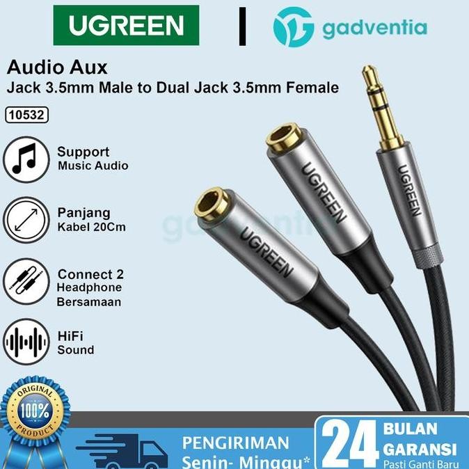 Ugreen Converter Splitter Audio Type C To Jack 3.5Mm On Mic Gaming Dac Untuk Samsung Note S21 S22 S2