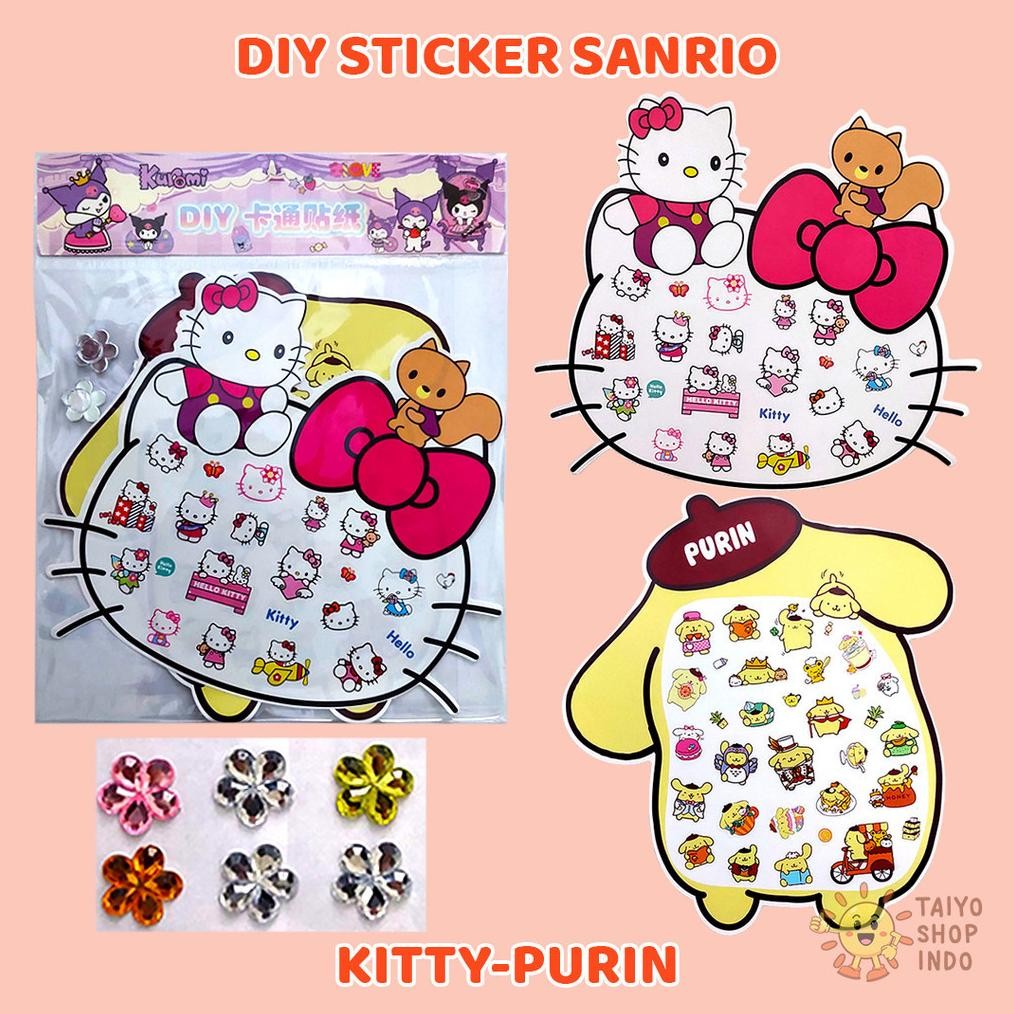 

[original] diy sticker sanrio set 2 pcs manik stiker karakter tempel kartun seni kerajinan dekorasi [terlaris] [terbaik]