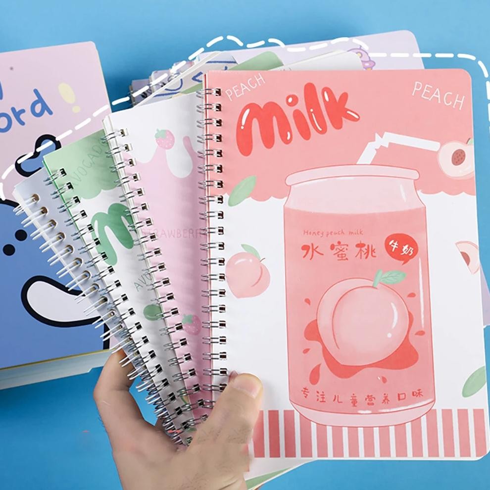 

A5 1Pcs Binder Spiral Coil Book Cute Cartoon 60Sheet Thicken Notepad Notebook Student Learning Korean Stationery School Supplies