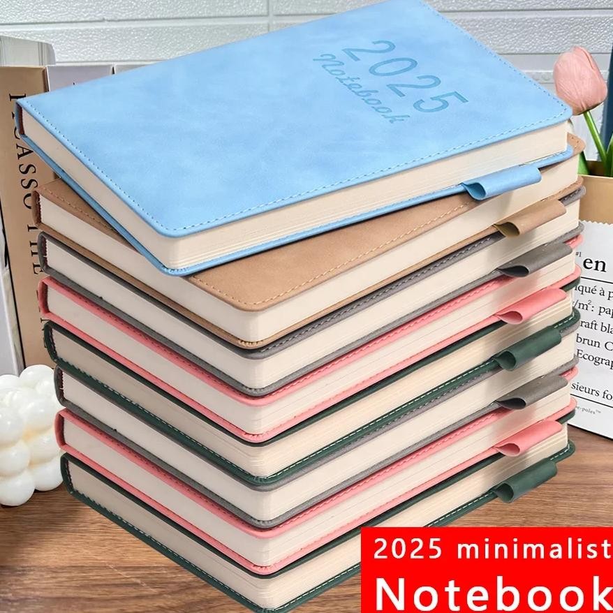 

2025 New Minimalist Notebook 200 Page Diary Double Sided Writing, Soft Leather, Business Meetings, School, Family, Love Daily