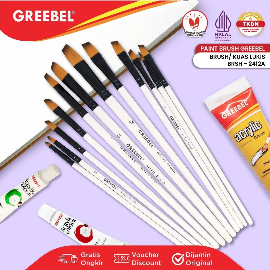 

GREEBEL Kuas Lukis Brush Paint Set / Kuas Melukis (2412A)