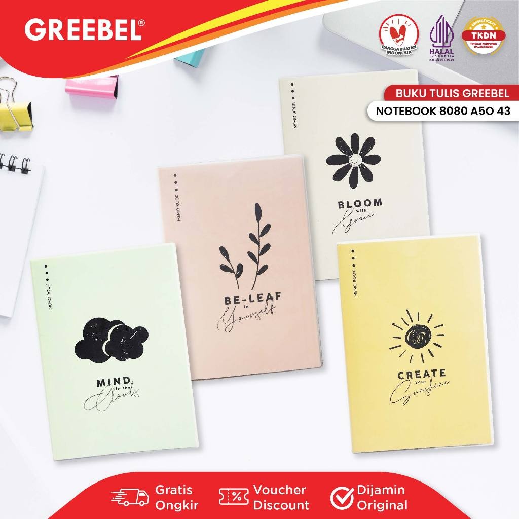 

GREEBEL Notebook 8080 A5O 43 / Agenda / Planner Lucu unik / Buku Catatan Spiral Notebook 80 halaman