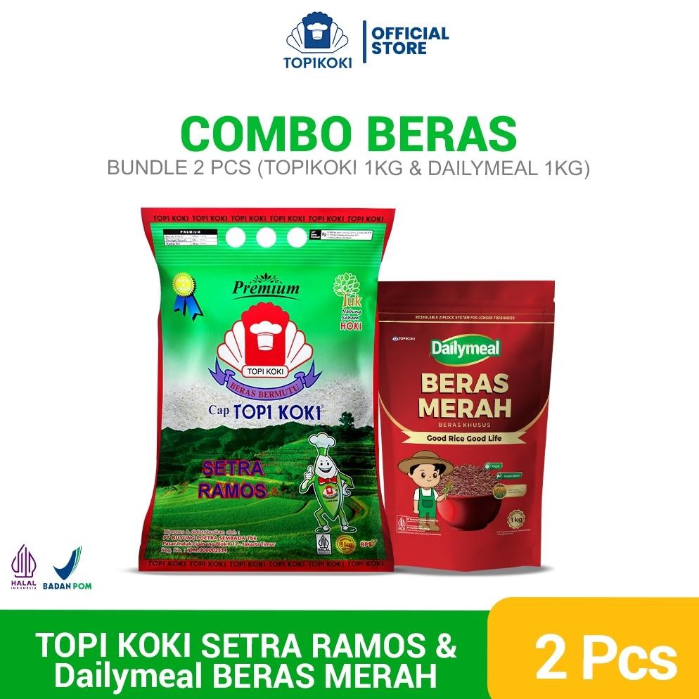 

Beras Combo - Beras Topi Koki 5 kg dan Dailymeal Beras Merah 1 kg