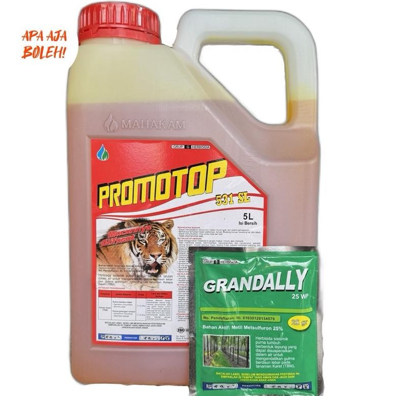 TERMURAH Herbisida PROMOTOP 531 SL 5 Liter Mahakam/Racun Sistemik Gulma Daun Lebar Rumputan Kelapa S