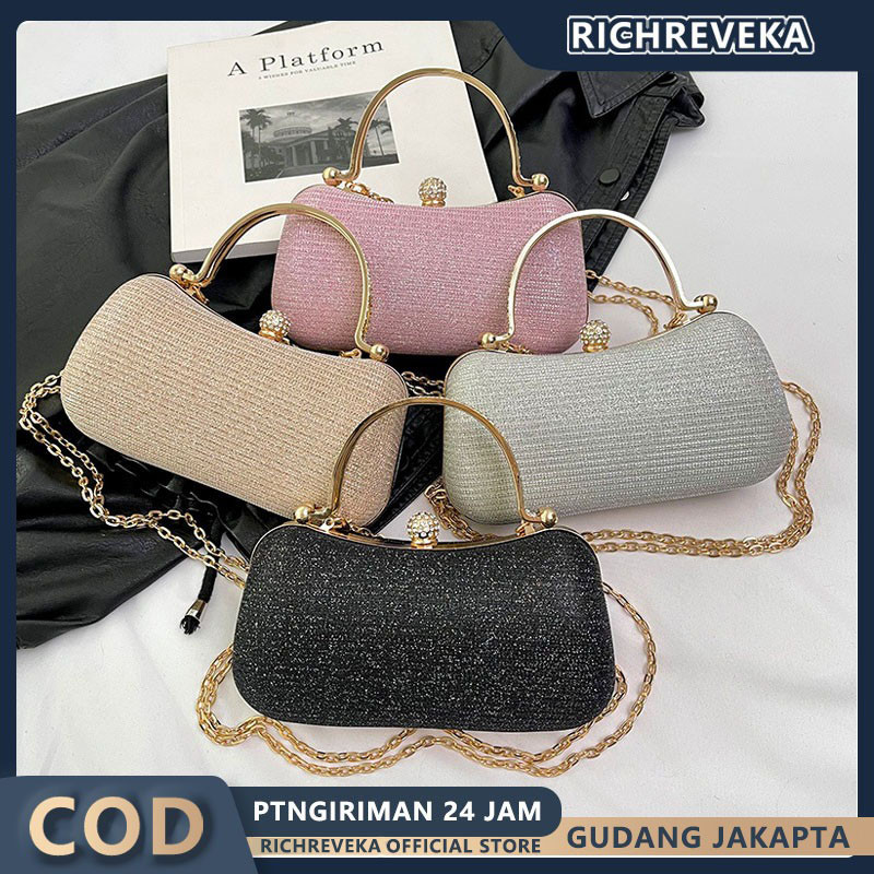Tas Pesta Wanita Import Premium Clutch Wanita bling bling Tas Rantai Mode Tas Kondangan Wanita Mewah