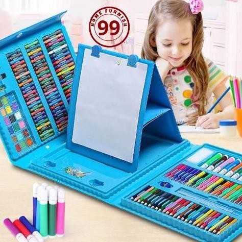 

TERMURAH HOME FURNISH Krayon Anak Set Koper 150 in 1 Full Alat Melukis Mewarnai Siap kirim