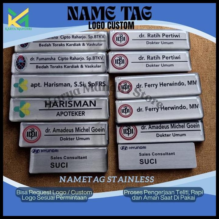 

Name Tag / Nama Dada Stainless (Idi / Ikatan Dokter Indonesia) Resin Special Promo...!!!