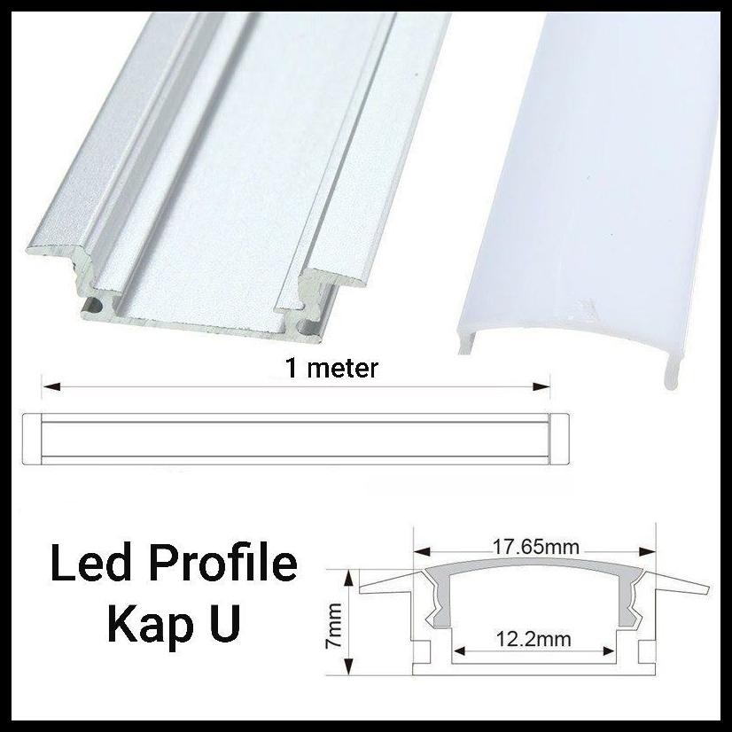 PELINDUNG LAMPU STRIP LED 1 METER / STRIP LIGHT TROUGH / COVER LAMPU ALUMINIUM KAP LED STRIP