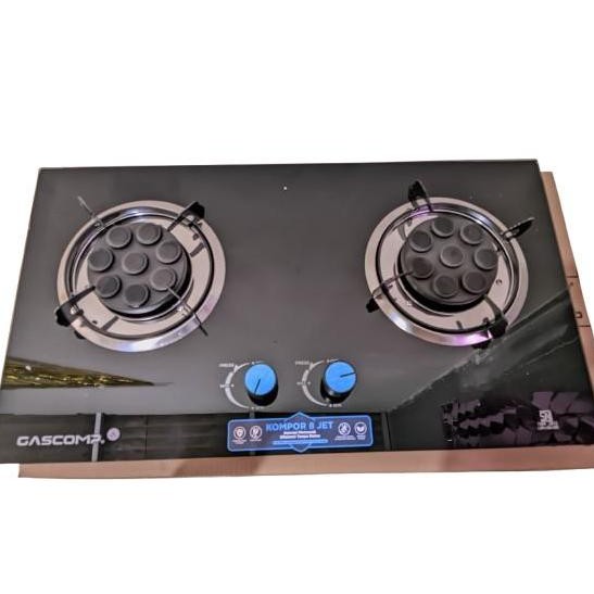 Promo | Shishu Kompor Gas Tanam Kaca 2 Tungku Burner Turbo 8 Jet Kompor Tanam Bergaransi