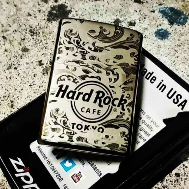 Zippo hard Rock Cafe Garfir laser korek unik jadul