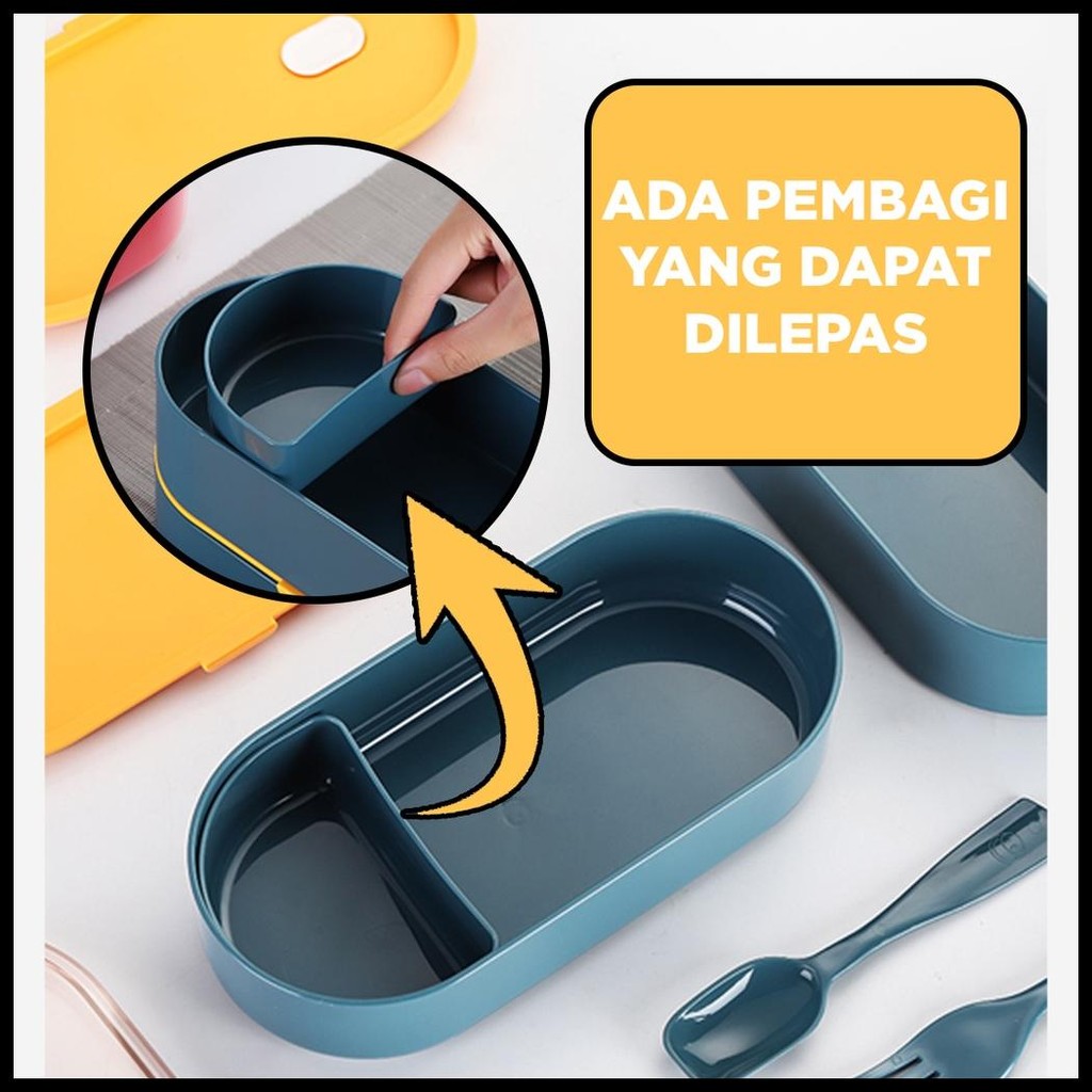 LUNCH BOX SET TINGKAT KOTAK MAKAN DENGAN SET SENDOK MAKAN LUNCH BOX