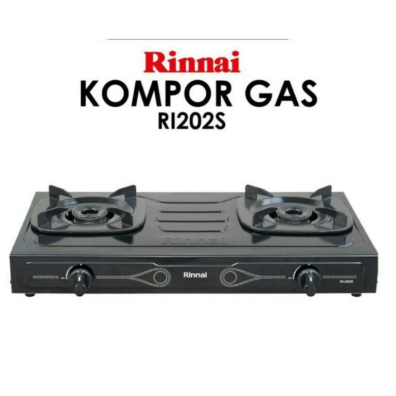 RINNAI RI-202 S KOMPOR GAS 2 TUNGKU SUN BURNER / KOMPOR GAS RINNAI RI202S / KOMPOR RINNAI RI 202 S