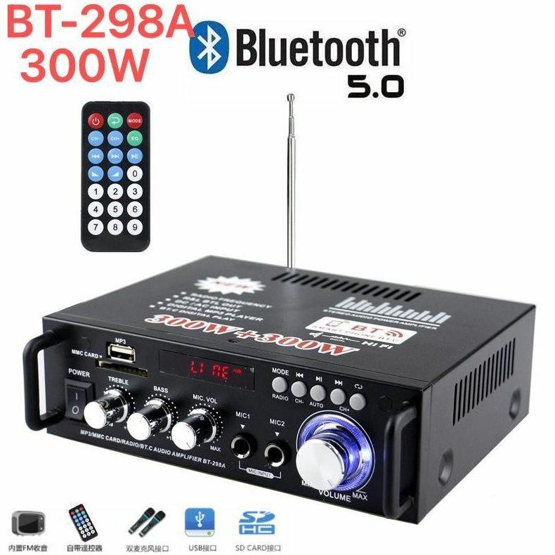 Stereo Audio Amplifier BT 298 A - 298A Bluetooth Ampli Karaoke 600W