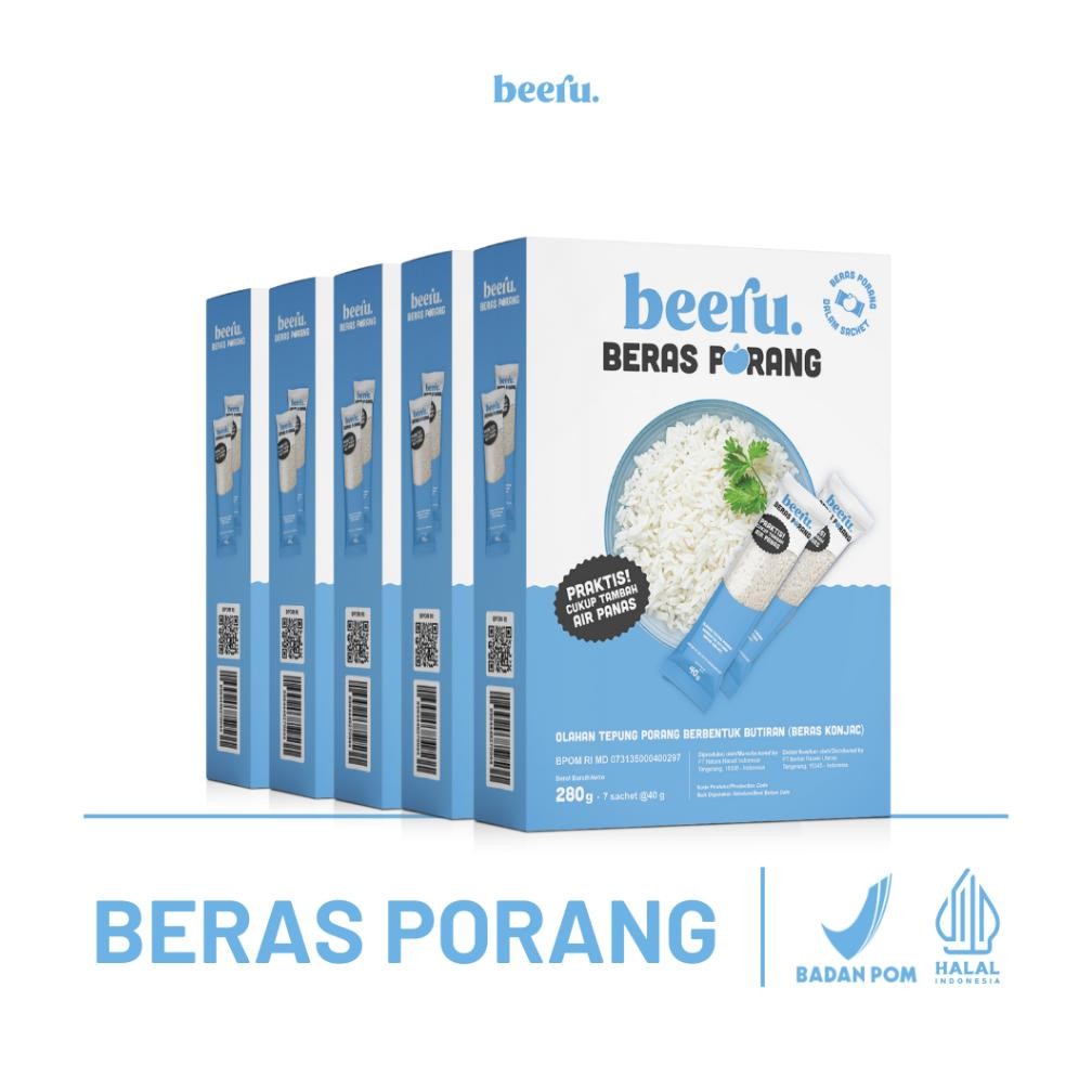 

Beeru Beras Porang Isi 5 Box - Shirataki Konjac Rice