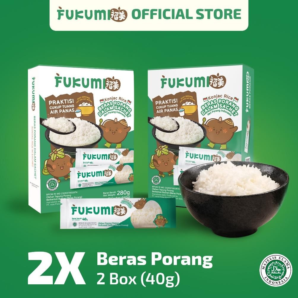 

FUKUMI Beras Porang 2 Box Sachet - Shirataki/ Konjac Rice