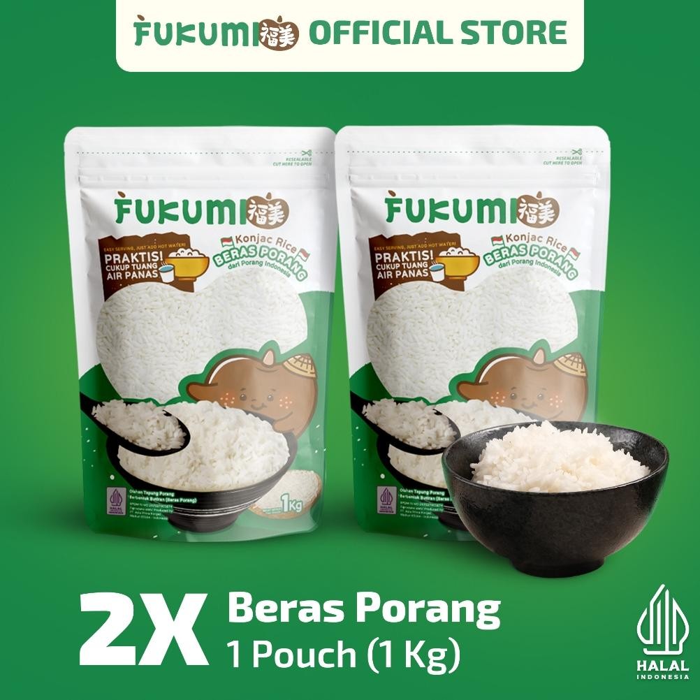 

FUKUMI Beras Porang 2 Pouch 1 KG - Shirataki Rice
