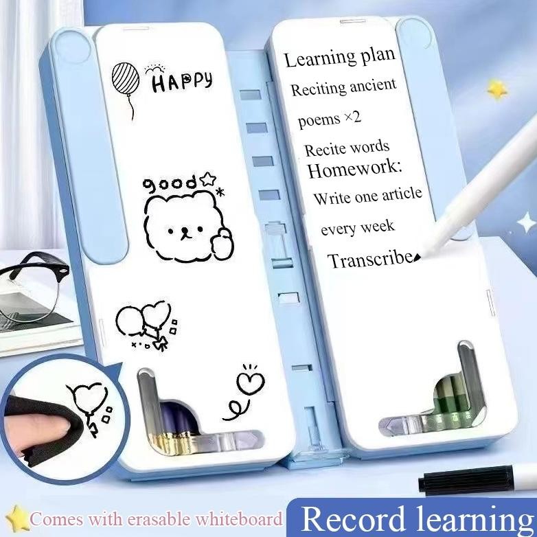 

Eeghrerr Rak Buku Bacaan Portabel Kotak Alat Tulis Multifungsi Papan Kotak Pensil Lipat