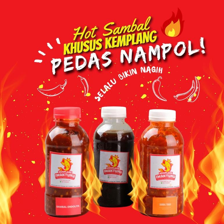 

Iwaktunu Sambal Cocolan Kemplang Tahu Tempe Bakwan Endolita/Terasi/Cuko Palembang 200gr