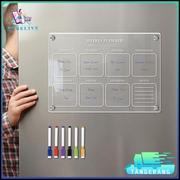 

Weekly / Monthly Planner Magnet Kulkas Akrilik Dinding Planner Cantik