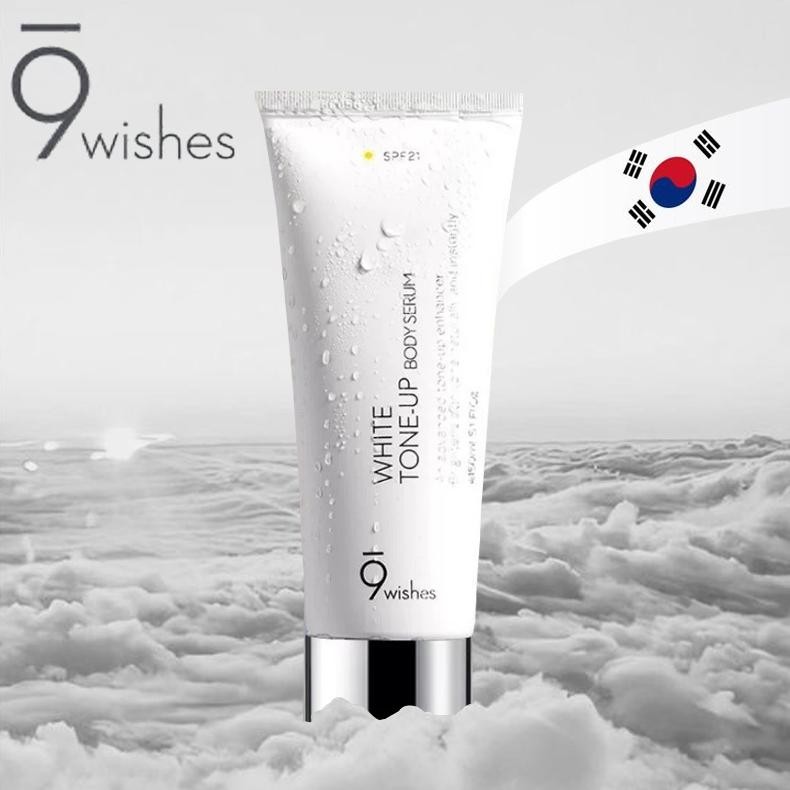 ready 9wishes white tone-up body serum 150ml spf21 whitening serum body 100%ori {terbaru/terlaris/te