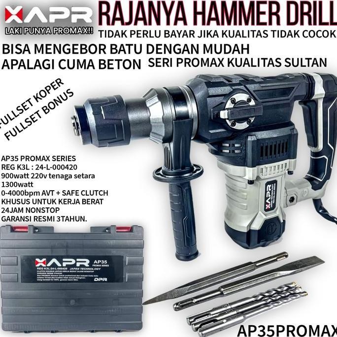 Bor Rotary Apr Japan A35 Pro Max Hammer Drill Mesin Bobok Beton Tembok
