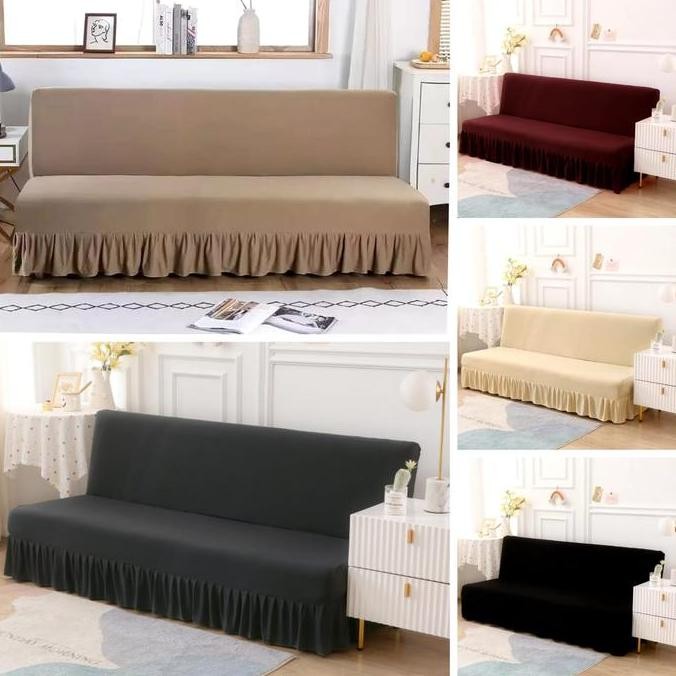 Sarung PELINDUNG sofa bed INFORMA elastis Cover RUMBAI sofa bed import