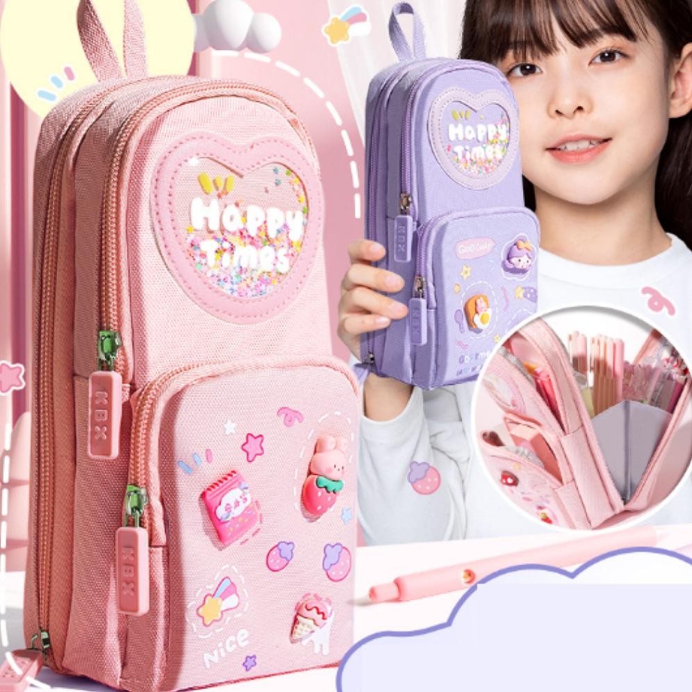 

Tempat pensil 3D anak lucu sekolah karakter serbaguna kapasitas besar aesthetic 6 sekat