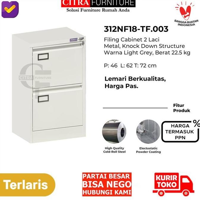 

HOT SALE TOPAS Filling Kabinet Besi 2 Susun Laci