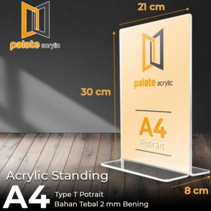 

TERMURAH Acrylic Tent Holder /Akrilik Tent Card A4 T Portrait 2mm