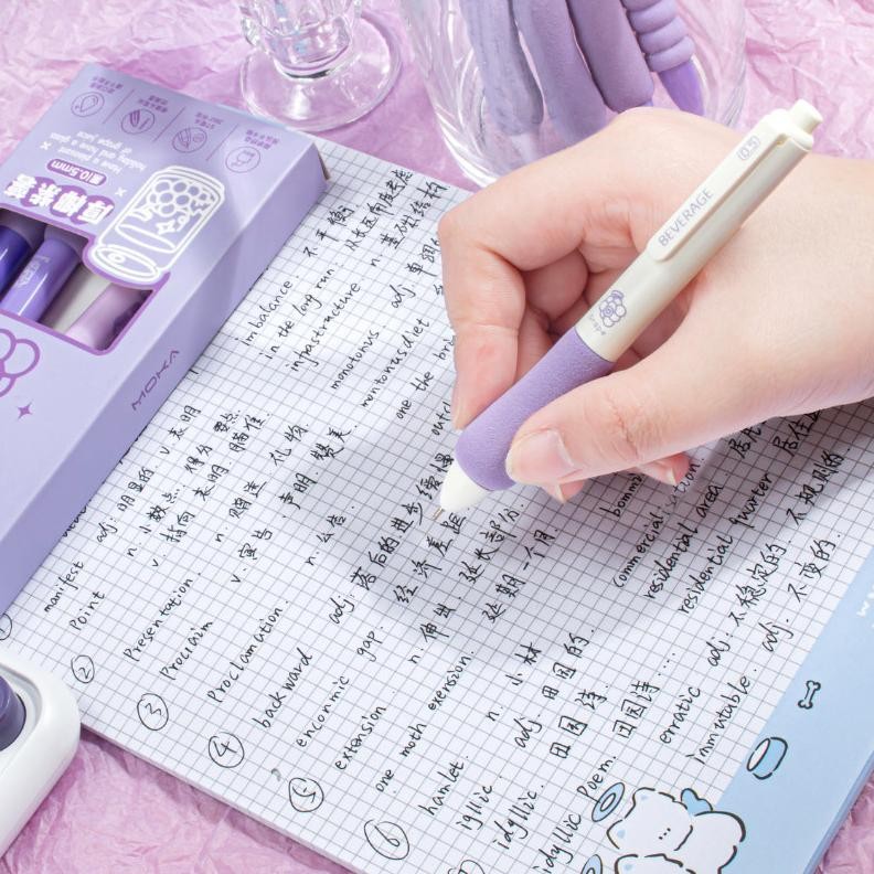 

Eksklusif Moka Pulpen Gel Mekanik 1 Set 5 Pcs Lucu / Pulpen Mekanik 0.5Mm Dengan Bantalan Pastel Color Edition
